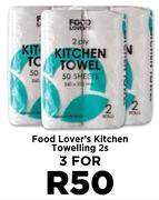 Food Lover's Kitchen Towelling-For 3 x 2s