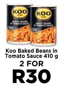 Koo Baked Beans In Tomato Sauce-For 2 x 410g