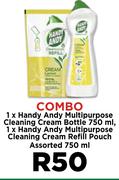 1 x Handy Andy Multipurpose Cleaning Cream Bottle 750ml-Combo