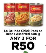 La Belinda Chick Peas Or Beans Assorted-For Any 3 x 400g