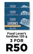 Food Lover's Sardines-For 3 x 120g