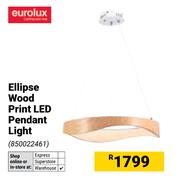 Eurolux Ellipse Wood Print LED Pendant Light