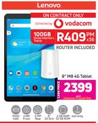Lenovo 8" M8 4G Tablet-On 100GB Home Internet L Top Up