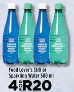 Food Lover's Still Or Sparkling Water-For 4 x 500ml