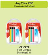 Cricket Flint Lighters (Assorted)-For Any 2 x 4's Pack
