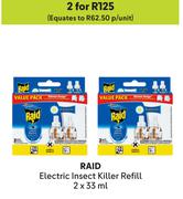 Raid Electric Insect Killer Refill-For 2 x 2 x 33ml