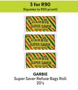 Garbie Super Saver Refuse Bags Roll-For 3 x 20's Pack