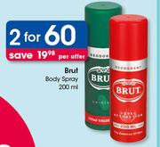Brut Body Spray-2 x 200ml