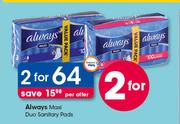 Always Maxi Duo Sanitary Pads-For 2
