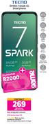 Tecno Spark 7 64GB 4G Smartphone-On Red Flexi 130