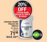 Lifestyle Health Vitamin D3 1000 IU 60 Tablets