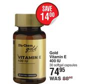Dis-Chem Gold Vitamin E 400 IU 30 Softgel Capsules