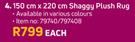 150cm X 220cm Shaggy Plush Rug-Each