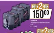 Smirnoff Double Black Ice With Guarana Cans-For 2 x 6 x 250ml