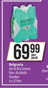 Belgravia Gin & Dry Lemon Non Alcoholic Handies-6 x 275ml Per Pack
