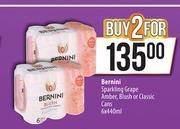 Bernini Sparkling Grape Amber, Blush Or Classic Cans-For 2 x 6 x 440ml