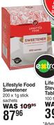 Lifestyle Food Sweetener-200 x 1g Stick Sachets									
