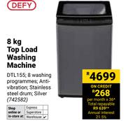 Defy 8Kg Top Load Washing Machine DTL155