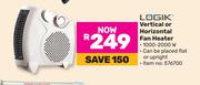 Logik Vertical or Horizontal Fan Heater