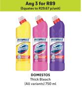 Domestos Thick Bleach (All Variants)-For Any 3 x 750ml