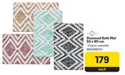 Home Living Diamond Bath Mat 50 x 80cm-Each 