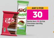 Nestle Aero Or Kitkat Chocolate Slab Assorted-For Any 2 x 85g
