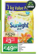 Sunlight 2 In 1 Hand Washing Powder (Selected)-3Kg Each