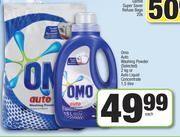 Omo Auto Washing Powder(Selected)-2Kg Or Auto Liquid Concentrate-1.5Ltr Each