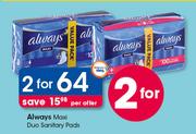 Always Maxi Duo Sanitary Pads-For 2