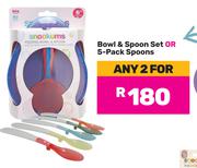 Snookums Bowl & Spoon Set Or 5 Pack Spoons-For 2