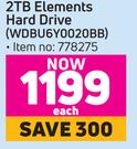 WD 2TB Elements Hard Drive WDBU6Y0020BB-Each