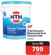 HTH 15Kg Granular+ Mineralsoft Pool Chlorine L146-Each