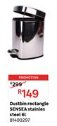 Sensea Stainless Steel Rectangle Dustbin 6L 81400297