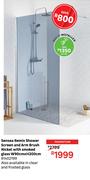 Sensea Remix Shower Screen & Arm Brush Nickel With Smoked Glass W90cm x H200cm 81402199