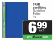 Spar Good Living Quotation Folder-1s