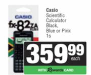 Casio Scientific Calculator Black, Blue Or Pink-1s