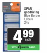 Spar Good Living Blue Border Labels-24s