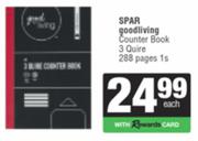 Spar Good Living Counter Book 3 Quire 288 Pages-1s