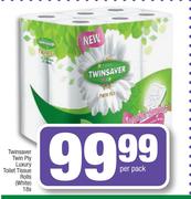Twinsaver Twin Ply Luxury Toilet Tissue Rolls White-18s Per Pack