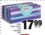Spar Facial Tissues 2 Ply(Selected)-200s Per Box