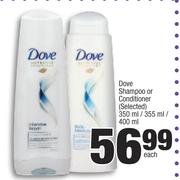 Dove Shampoo Or Conditioner(Selected)-350ml/355ml/400ml Each