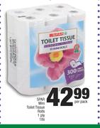 Spar Mini Toilet Tissue Rolls 1 Ply-18s Per Pack