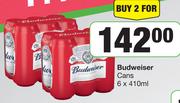 Budweiser Cans 6 x 410ml-For 2