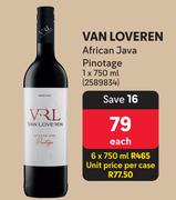 Van Loveren African Java Pinotage-750ml Each