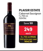 Plaisir Estate Cabernet Sauvignon-750ml Each