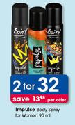 Impulse Body Spray For Women-2 x 90ml