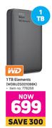 WD 1TB Elements WDBUZG0010BBK
