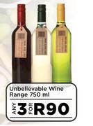 Unbelievable Wine Range-For Any 3 x 750ml
