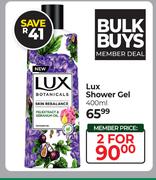 Lux Shower Gel-For 2 x 400ml
