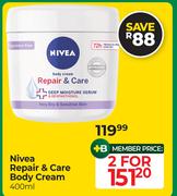 Nivea Repair & Care Body Cream-For 2 x 400ml